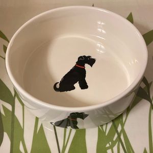 6” diameter Sweet William London dog bowl black schnauzer dog bowl